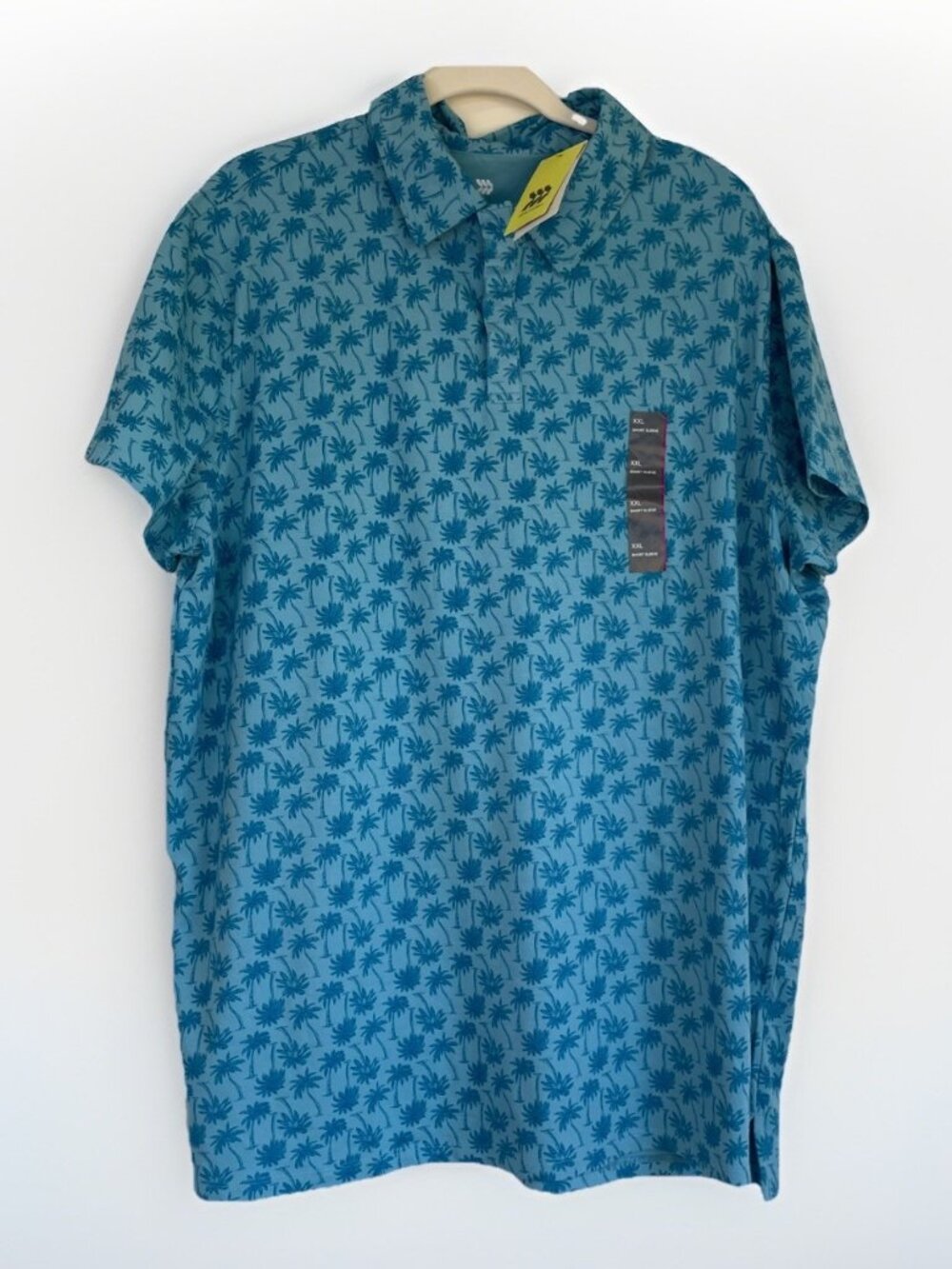 All in Motion Men's Supima Cotton Blue Polo Shirt Size XXL tropical beach theme
